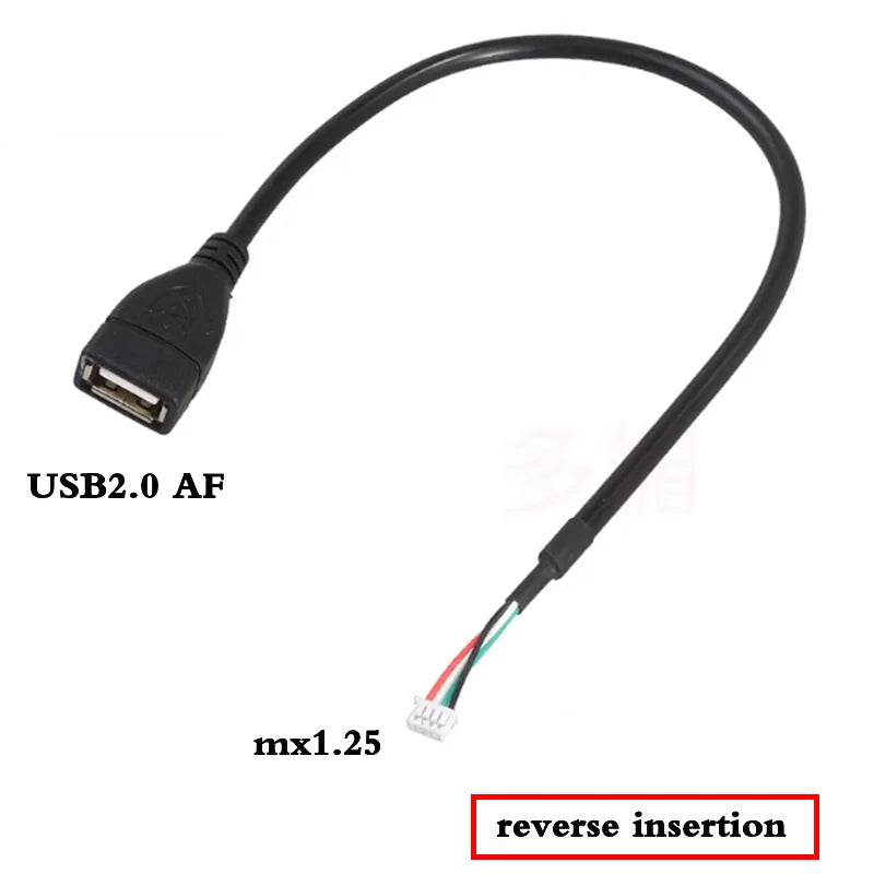 USB 2.0 to PH2.0/XH2.54/mx1.25 Data Cable, 4-Pin PH2.0 Pin to USB 2.0 Connection Cable, Small Motherboard USB Pin