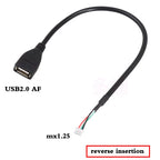 USB 2.0 to PH2.0/XH2.54/mx1.25 Data Cable, 4-Pin PH2.0 Pin to USB 2.0 Connection Cable, Small Motherboard USB Pin