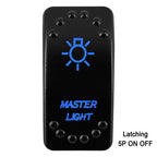 Waterproof Rocker Switch with Blue LED | 12V/24V Latching & Momentary (SPST/ DPDT) | for Marine, UTV, ATV, RZR, Automotive