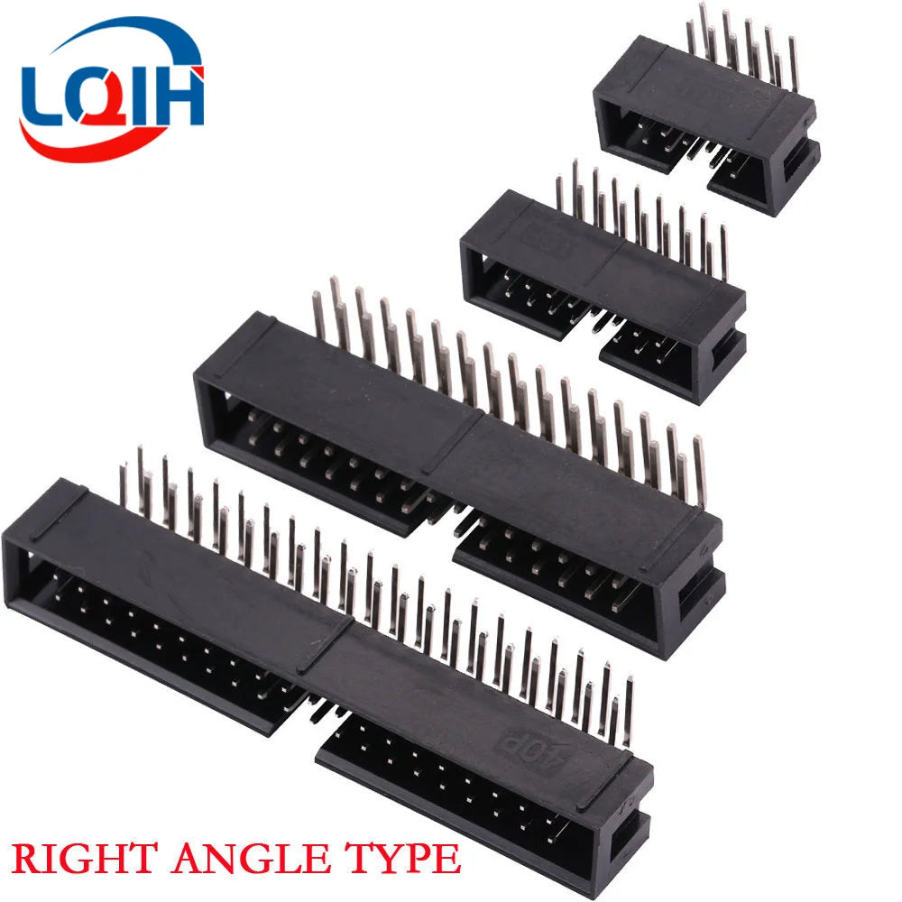 10PCS DC3 6P/8P/10P/14P/16P/20P/30P/34P/40P 2.54mm Socket Header Connector ISP Male Double-spaced Straight needle Curved needle