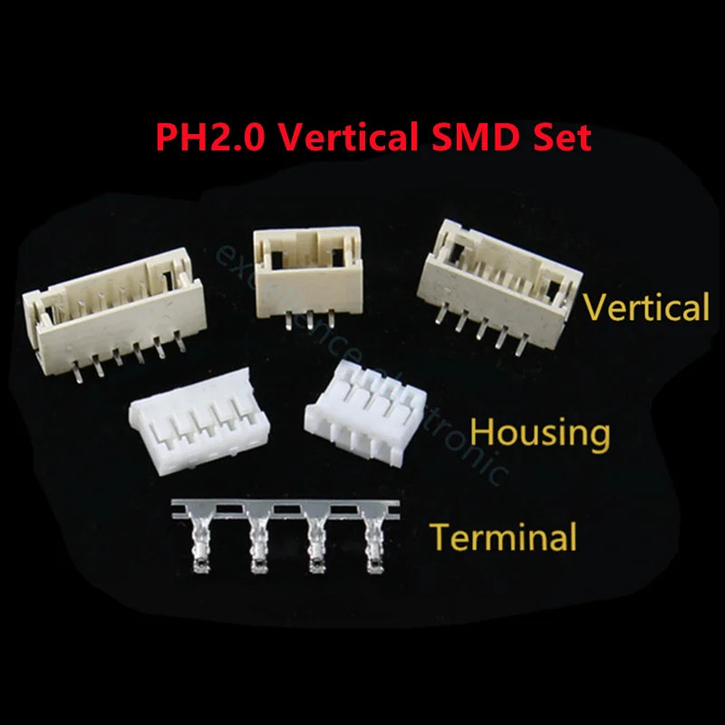 5sets GH1.25 SH1.0 JST1.25 PH2.0 XH2.54 SH/JST/ZH/PH/XH Horizontal / Vertical SMD Pin Header + Housing + Terminal Set 2.54mm