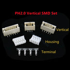 5sets GH1.25 SH1.0 JST1.25 PH2.0 XH2.54 SH/JST/ZH/PH/XH Horizontal / Vertical SMD Pin Header + Housing + Terminal Set 2.54mm