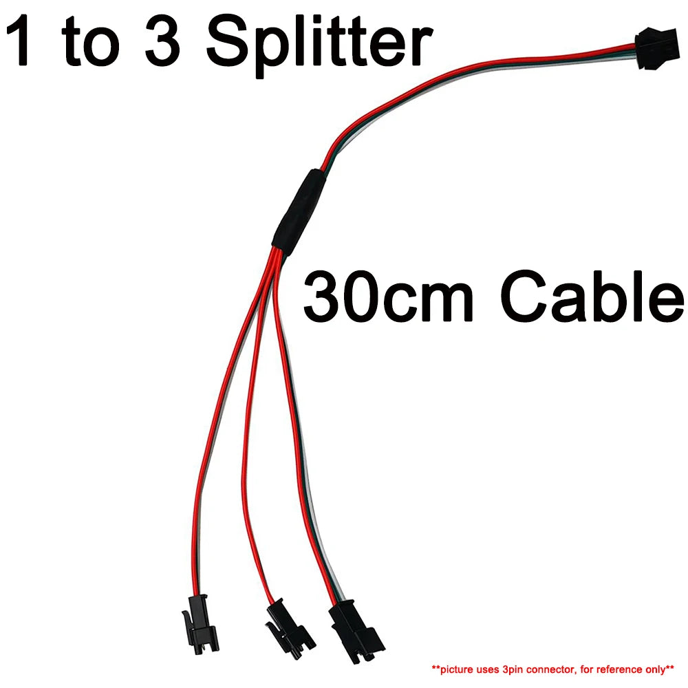 2Pin 3Pin 4Pin SM Splitter Connector 1 to 2 3 4 LED Connector JST Male Female Connector Wire Cable For WS2812 LED Strip Light