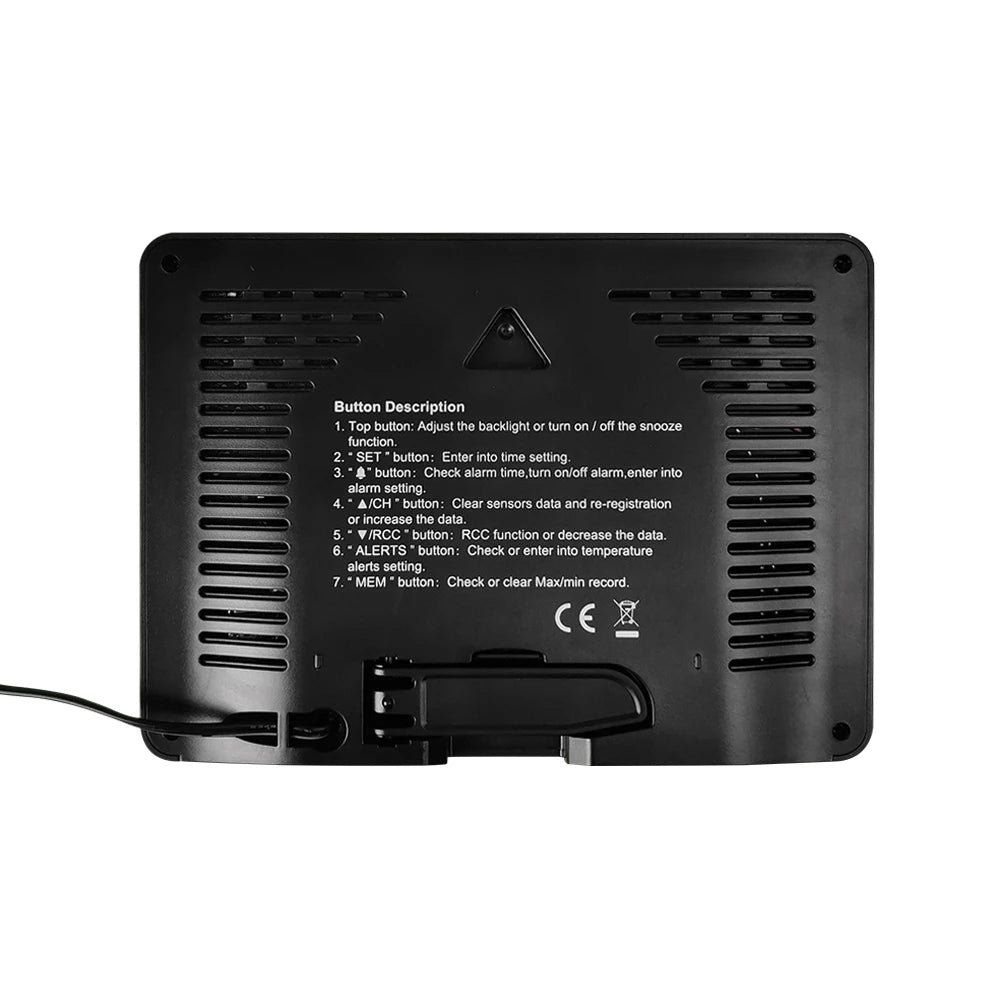 BALDR Wireless Weather Station RCC Alarm Clock Calendar Digital Thermometer Hygrometer Moon Phase Barometer Forecast Sensor -40℃