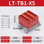 Push-in Terminal Block Multiple In Out Terminal Quick Connection of Wires Din Rail Wire Connector Universal Junction Box TB1-X6D