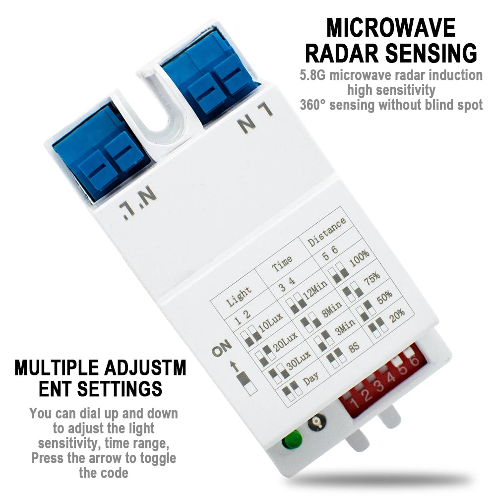 AC 90-265V Human Motion Detector 5.8GHz Microwave Radar Motion Sensor Sensor Switch for Home Automation Sensor Lighting