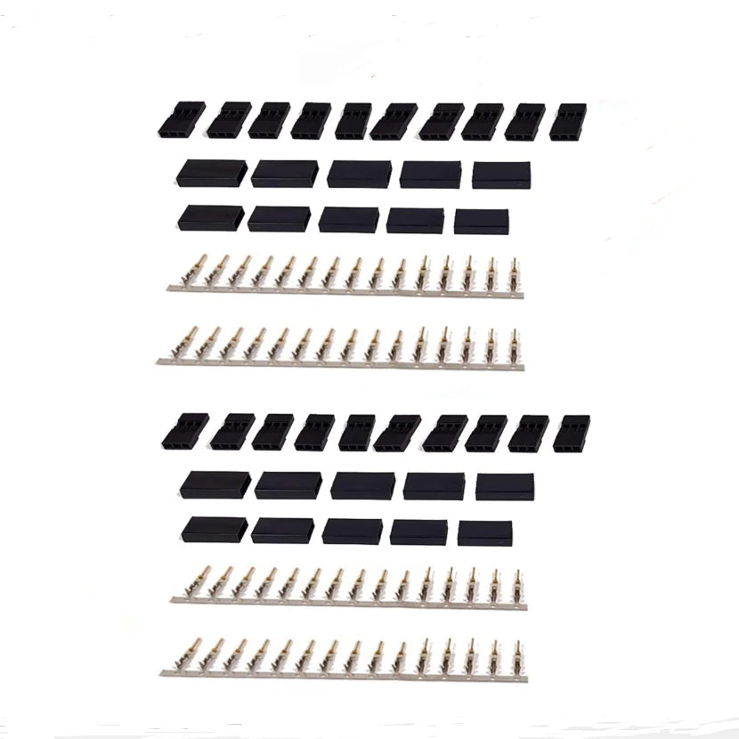5/10 Pairs Jr Futaba Servo Receiver Connector Plug with Lock and Male Female Gold Plated Terminals Crimp Pin Kit for RC Battery