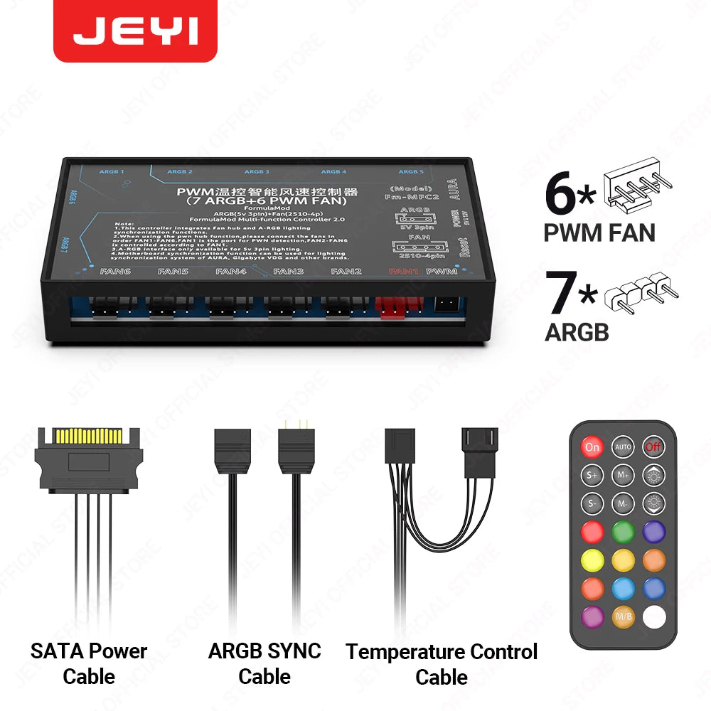 JEYI 120mm PC ARGB Cooling Fan AURA SYNC RGB Computer Fans Ultra Silent Heatsink Ventilador with 4PIN PWM and 5V 3PIN ARGB Port