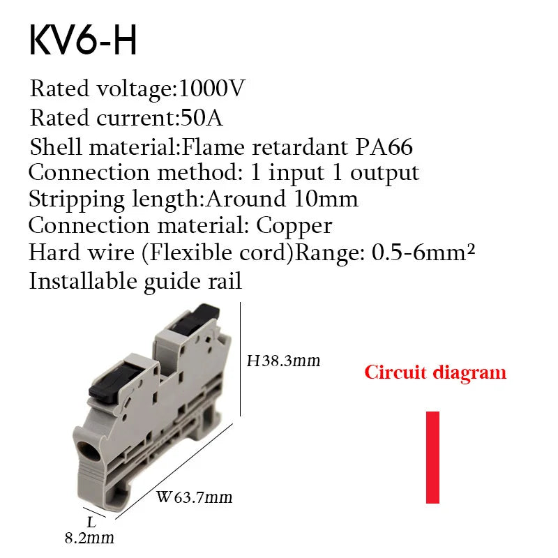 KV2.5 Direct Insertion Quick Terminal Block Rail Type Wire Connector Instead Of UK/ST/PT/SAK Docking For Parallel Connection