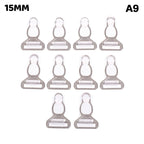 10Pcs 10/12/15/18MM Metal Adjust Buckle For Corset Leg Garter Belt Clip Hook Suspender Ends Buckles Hosiery Stocking Grips