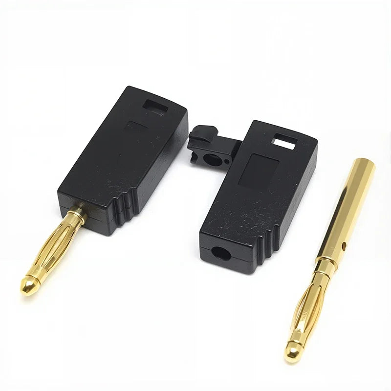 10PCS 2MM Banana Plug Gold Plating Stackable Electrical Terminal Banana Connector