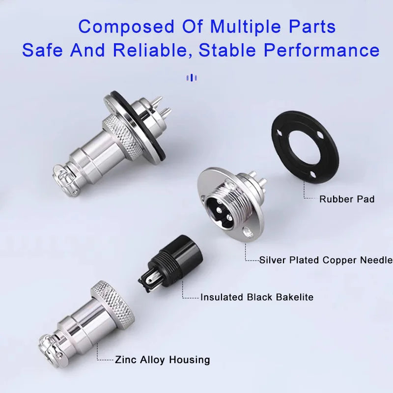 5pcs GX16 Flange Butting Type Aviation Plug Socket 2/3/4/5/6/7/8/9/10 Pin Male Female Fixing Circular Connectors