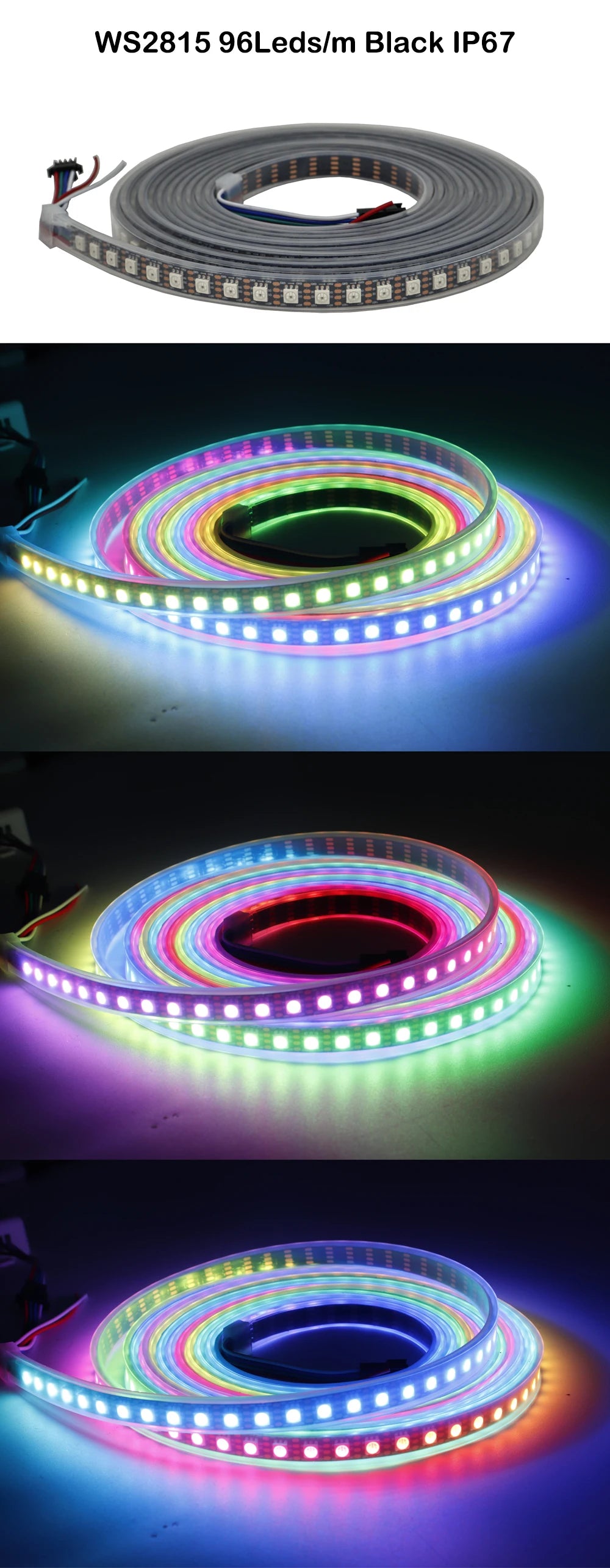DC12V WS2815 DC5V WS2812B 5050 RGBIC LED Strip WS2812 30/60/74/96/144Leds/Pixels/m Individually Addressable Light IP30/65/67
