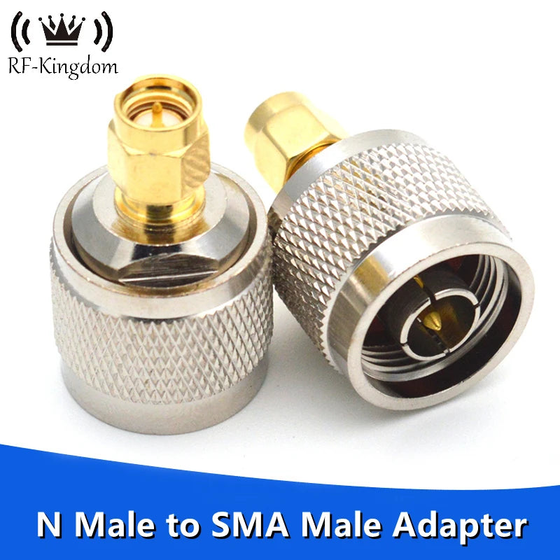 RF Coaxial N to SMA Connector N Male to SMA Male Plug Adapter Brass NJ - SMAJ