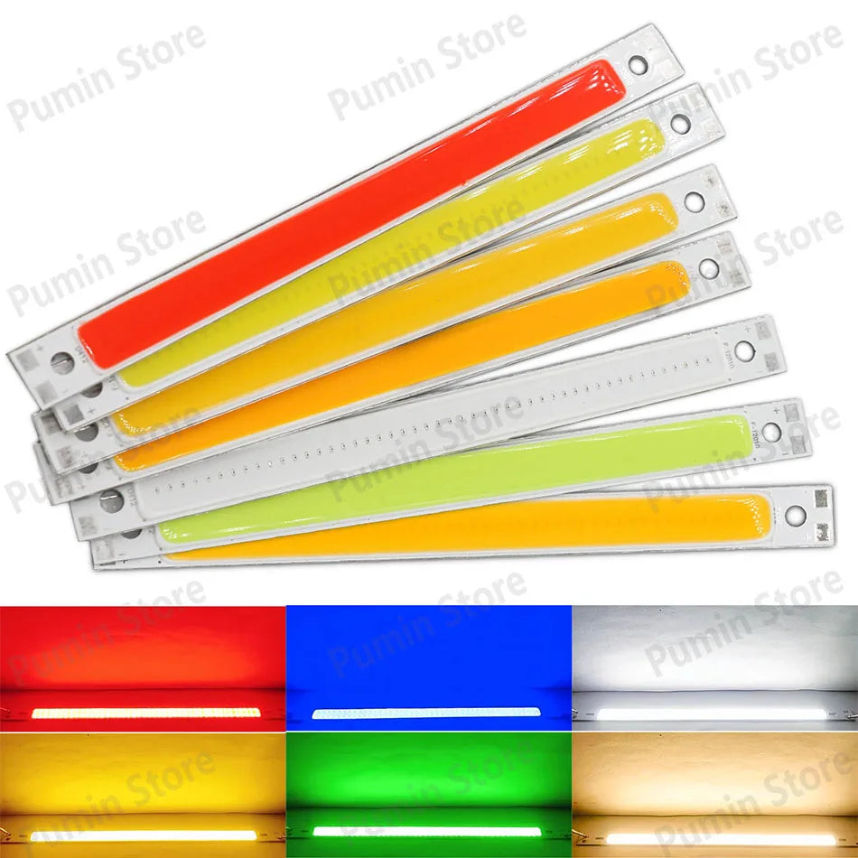 5pcs 12V COB LED Strip Light Bulb 120mm LED Chip Red Blue White Green Yellow For DIY Reading Light Staircase Kitchen Work Light