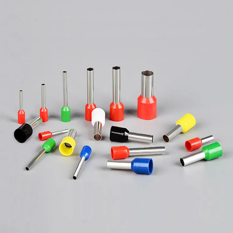 1000PCS Insulated Ferrules Terminal Block E0508 E7508 1008 1508 Cord End Wire Connector Electrical Crimp Terminator Cold Pressed