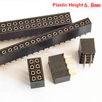 20pcs 2.54mm Pitch 2x4P 5P 8P 10P 20P 40Pin Straight Vertical PH6.8mm Double Row Square Female Pin Header Socket Connector