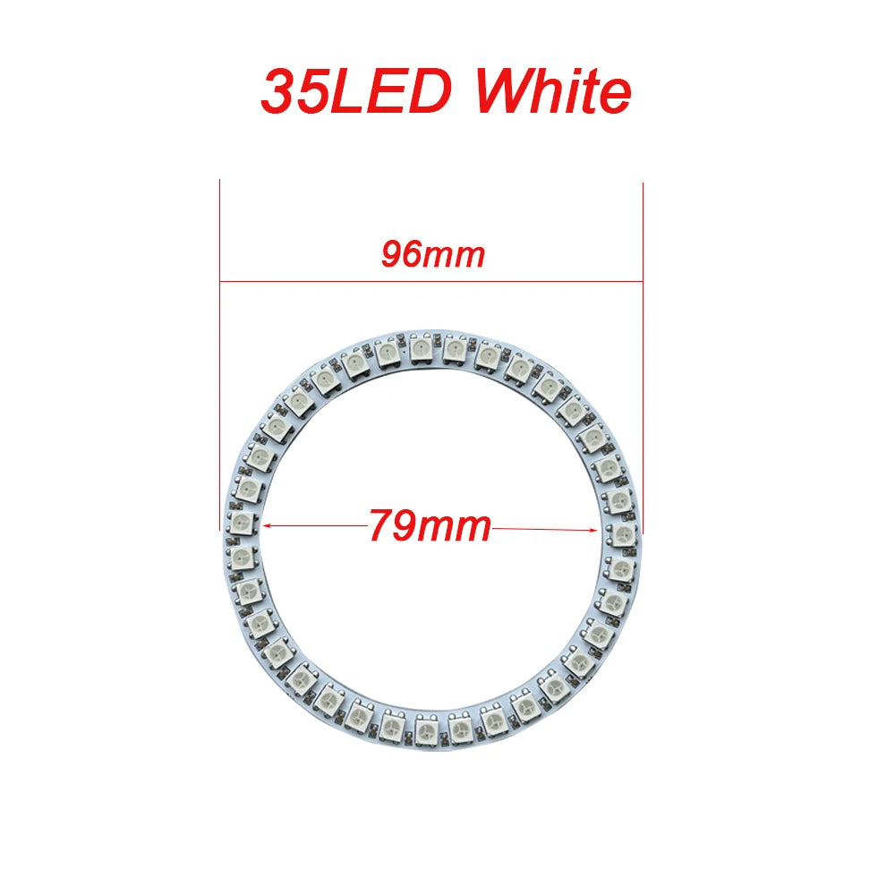 WS2812B Addressable Led Pixel Ring 8/16/24/35/45/60Leds WS2812 5050 RGB Led Diode Ring Color IC Built-in LED