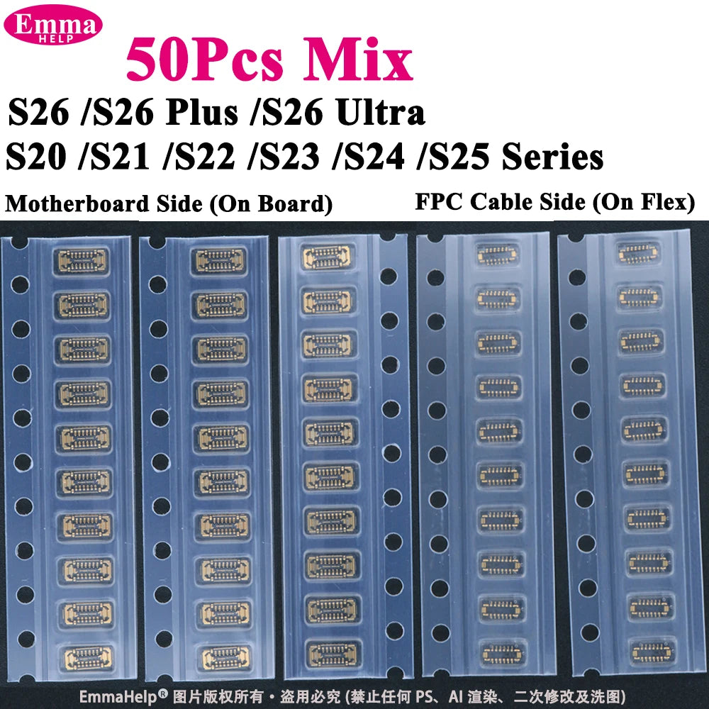 10-60Pcs Wifi Signal FPC On Board Flex Cable for SamSung S26 S25 S24 Plus S20 S21 S22 S23 Ultra Antenna FPC 2*6Pin 12Pin
