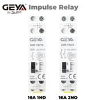 GEYA GIR Mechanical Impulse Relay Household Bistable Latching Auto Control Relay 1P 2P 16A 1NO 2NO Coil 230V AC 110V DC