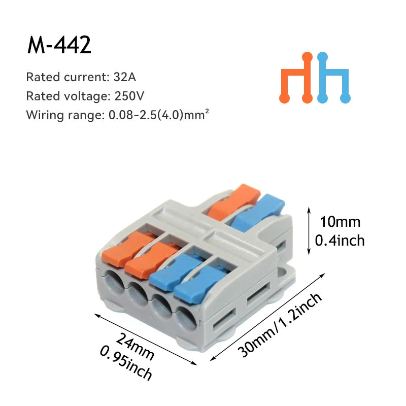 Mini Fast Wire Connector 1Pin 2Pin 3Pin Spliceable Hard Wire Direct Insertion Multi Input And Multi Output Fast Wiring Terminal