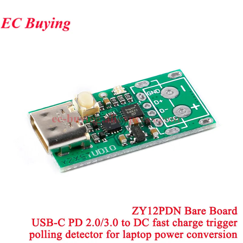 ZY12PDN Type-C USB-C PD2.0 PD3.0 to DC Fast Quick Charger Charging Trigger Polling Decoy Board Module 5V 9V 12V 15V 20V PDC004