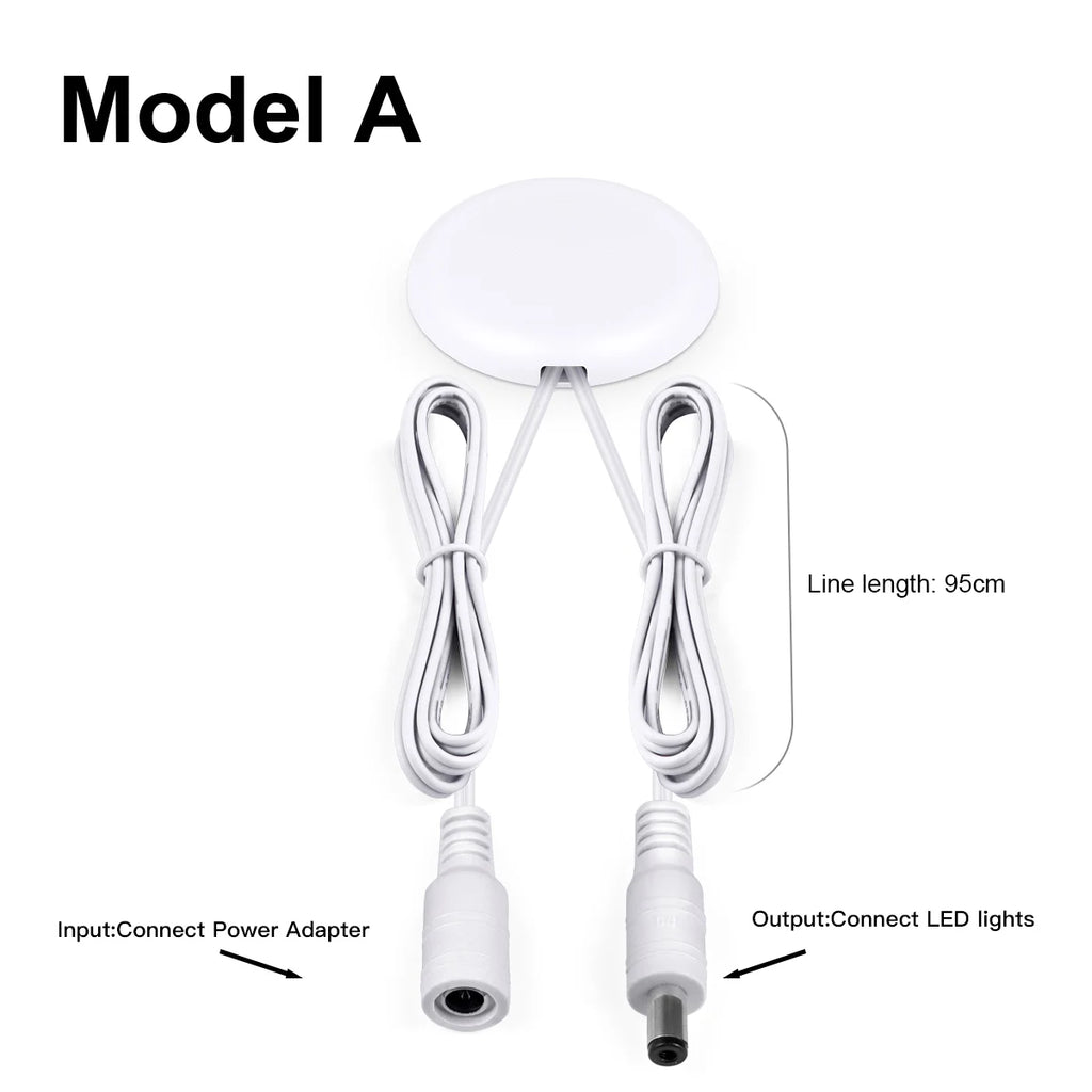 DC12V-24V Penetrable 25mm Wooden Panel Glass LED Light Touch Switch 60W Hidden Dimmer Sensor Switch For Closet Cabinet Lighting