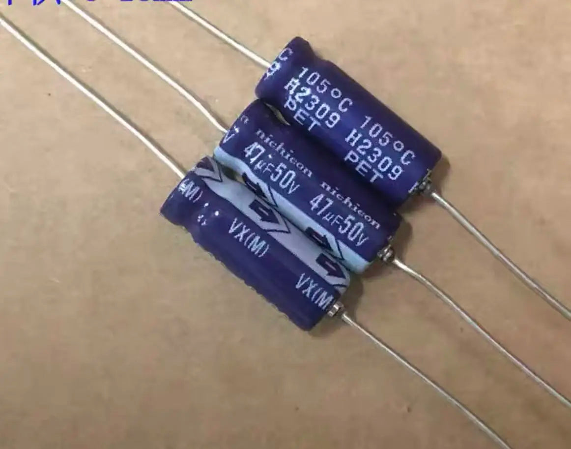 10pcs  50V1UF 2.2UF 3.3UF 4.7UF 10UF 22UF 47UF 100UF 220UF 330UF 470UF 1000UF Axial Audio Electrolytic Capacitor