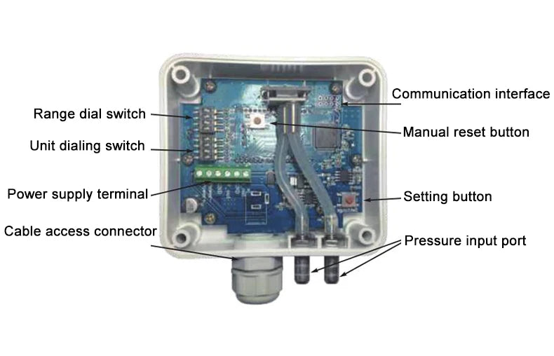 ELM110/112/116 Micro Differential Pressure Transmitter Air Pressure Transmitter Pressure Sensor 100-1000Pa