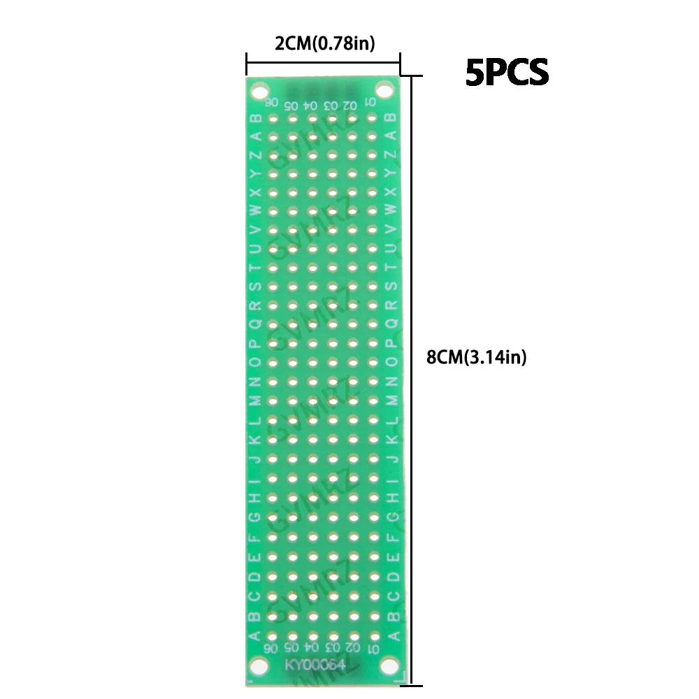 Single Sided Green PCB Prototype Board Universal Through Hole Perfboard for DIY Electronic Projects 6X8cm/7X9cm/3X7cm