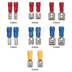 100/50/10Pcs 2.8mm 4.8mm 6.3mm Insulated Seal Spade Wire Connector Female Crimping Terminals Electrical Crimp Terminal Splices