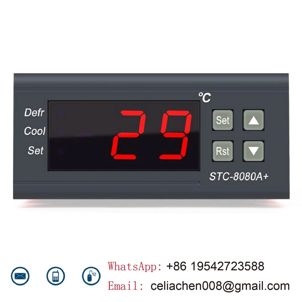 STC-8080A+ Digital Temperature Controller Thermostat Switch for Freezer Refrigerator Cold Storage Cooling Defrost Display