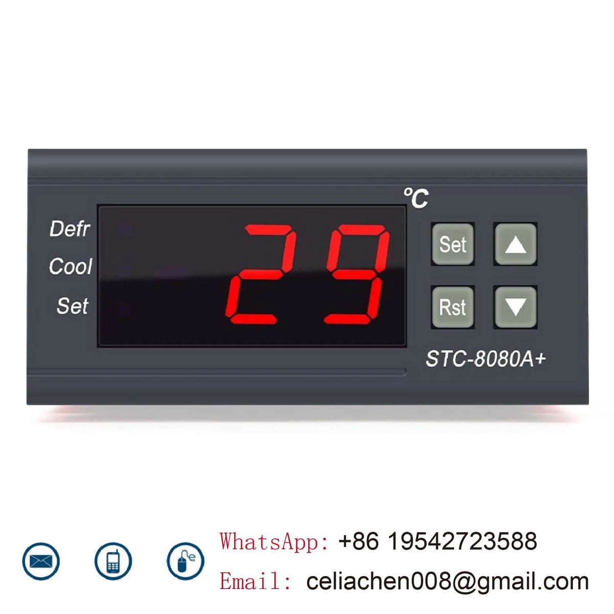 STC-8080A+ Digital Temperature Controller Thermostat Switch for Freezer Refrigerator Cold Storage Cooling Defrost Display