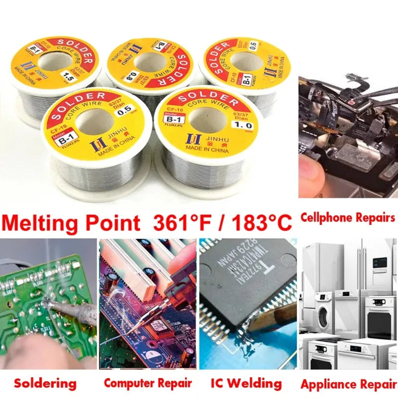 100g Tin Welding Wire Melt Rosin Core Solder Wire 63/37 Flux 2% 0.5/0.6/0.8/1.0/1.2/1.5/2.0mm Soldering Iron Tin For Electrical