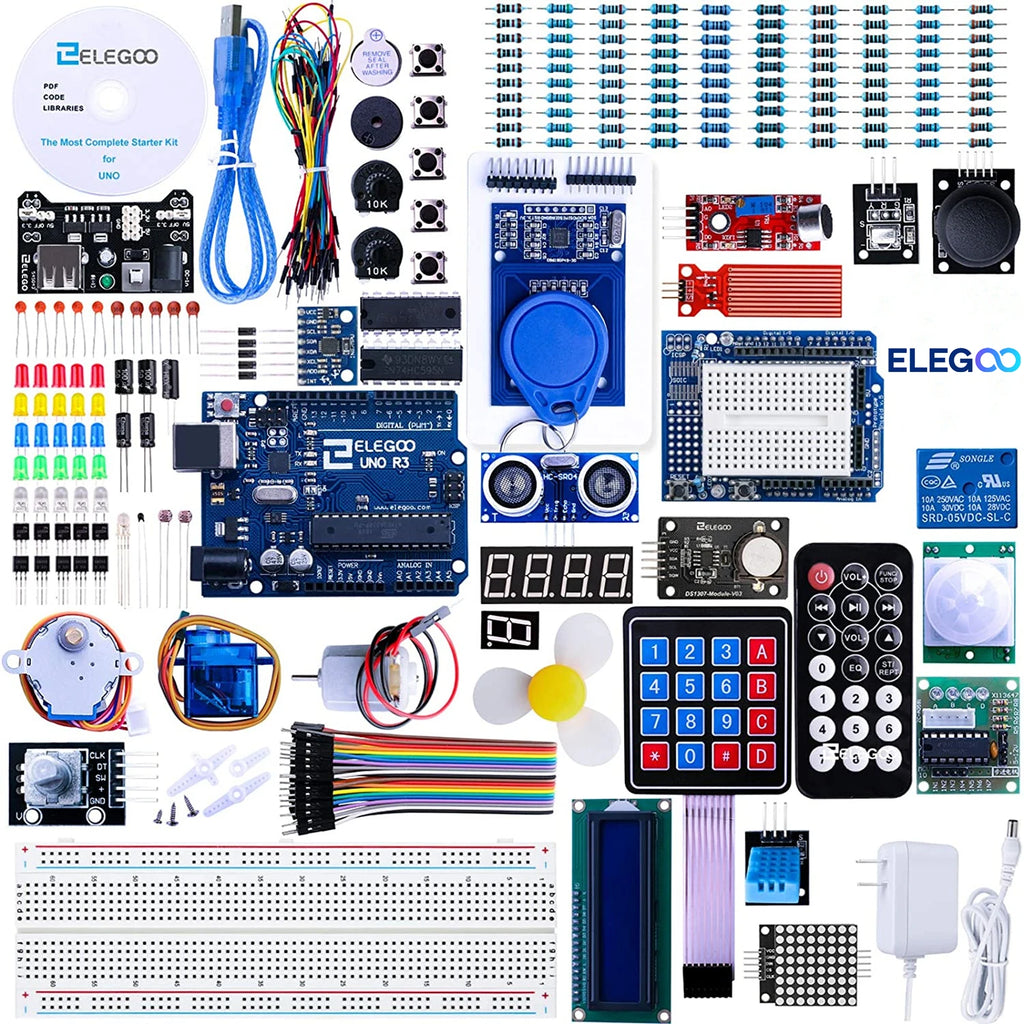 ELEGOO UNO R3 Project Most Complete Starter Kit with Tutorial Compatible with Arduino IDE (63 Items) DIY Electronic Kit