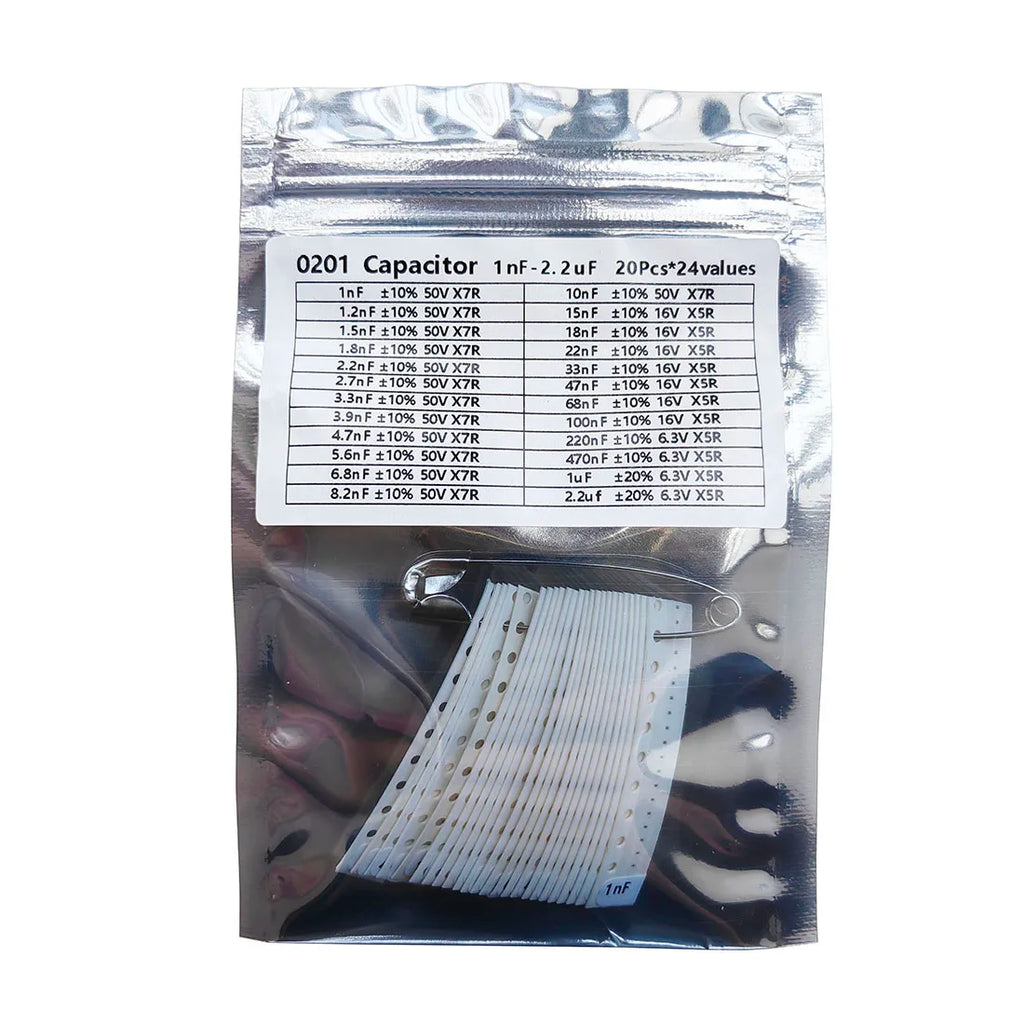 Capacitor kit 0201 0402 0603 0805 1206 smd Capacity package each value*20PCS Sample Kit Capacitor 1nf 10nf 100nf 1uf 10uf 22uf