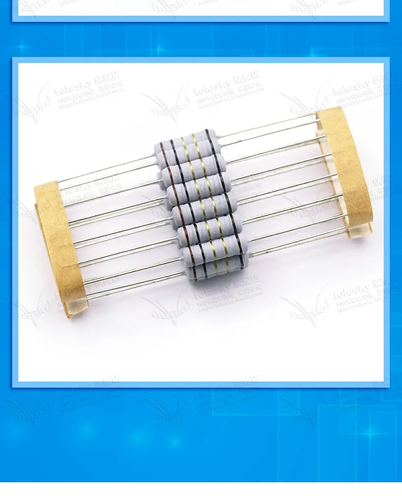 20PCS 2W 5% Wire Wound Resistor Fuse Winding Resistance 0.1 0.15 0.22 0.33 0.47 0.5 1 2.2 3.3 4.7 5.1 8.2 10 20 22 47 51 100 ohm