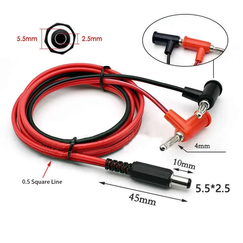 DC to 4MM Banana Connector Wire DC 5.5 X 2.5/2.1MM Power Adapter Connection Cable DC Male to Gun-type Lantern Head Plug Line