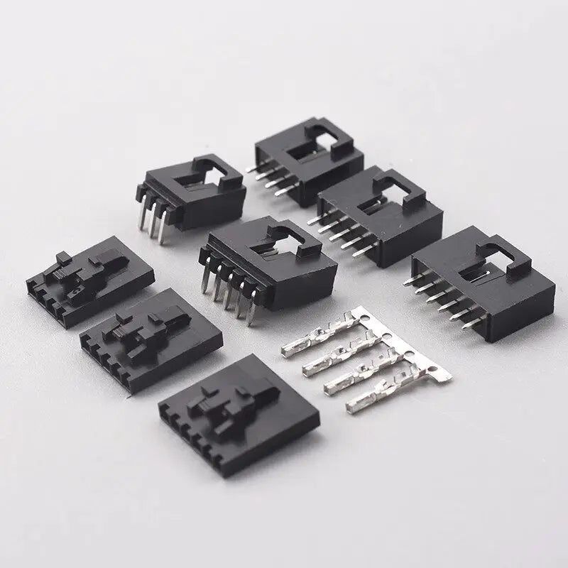 10/5sets MX2.54mm Dupont Connector 2/3/4/5/6 Pin Single Row Straight & Right Angle Pin Header Housing Crimp Terminal with Buckle