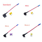 12V MINI SMALL MEDIUM Size Car Fuse Holder Add-a-circuit TAP Adapter with 10A Micro Mini Standard ATM Blade Fuse