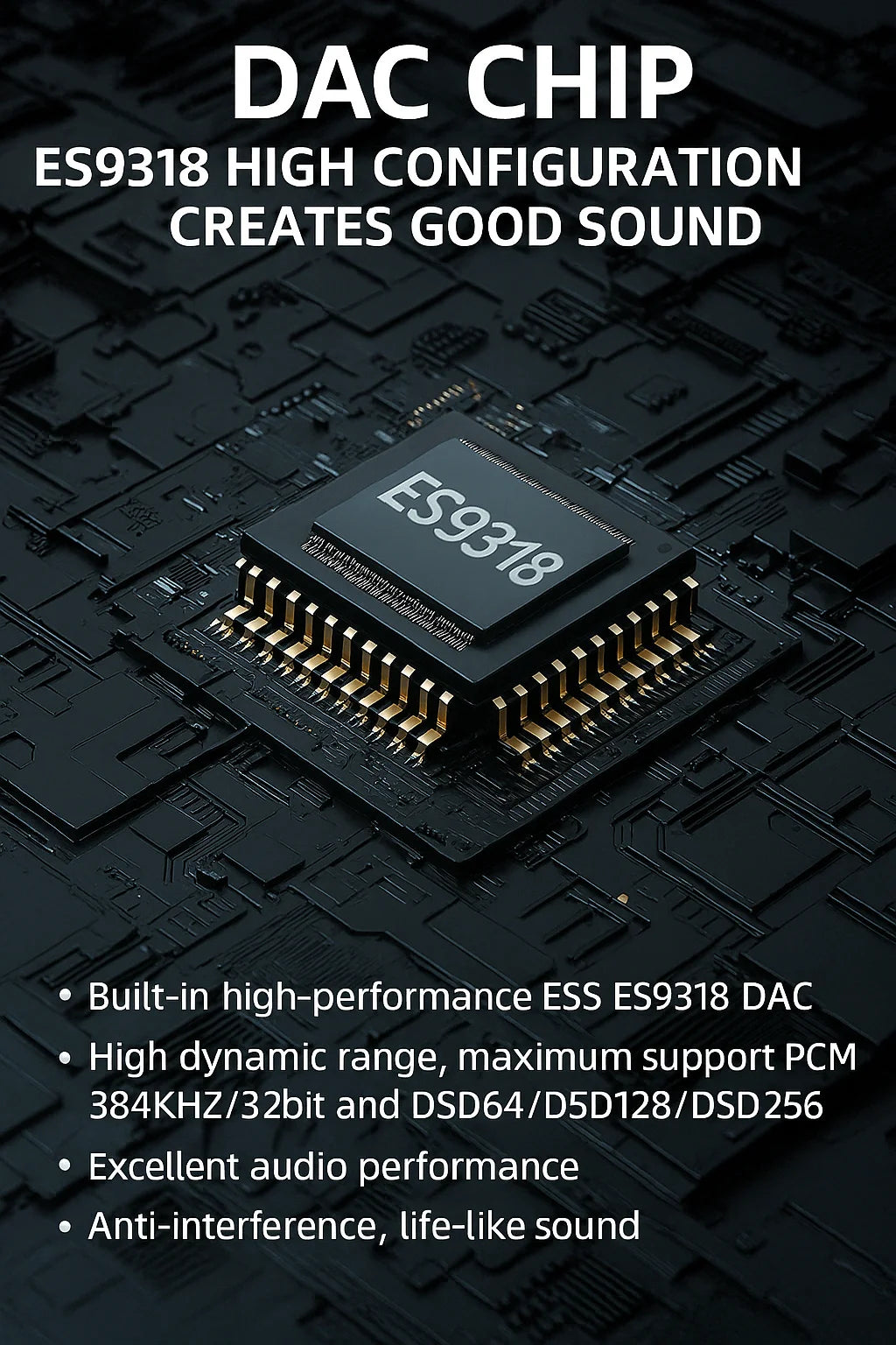 USB DAC Headphone Amplifier ES9318 DSD256 Type C to 3.5mm Audio Adapter 32Bit 384kHz for Android Phone Laptop PC Earphones