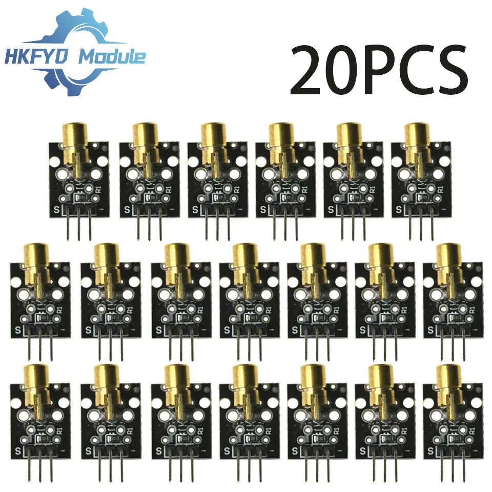 1-100pcs KY-008 Red Laser Module 650nm 3-Pin Dot Diode Transmitter with Copper Head for Arduino, AVR, PIC & MEGA 2560