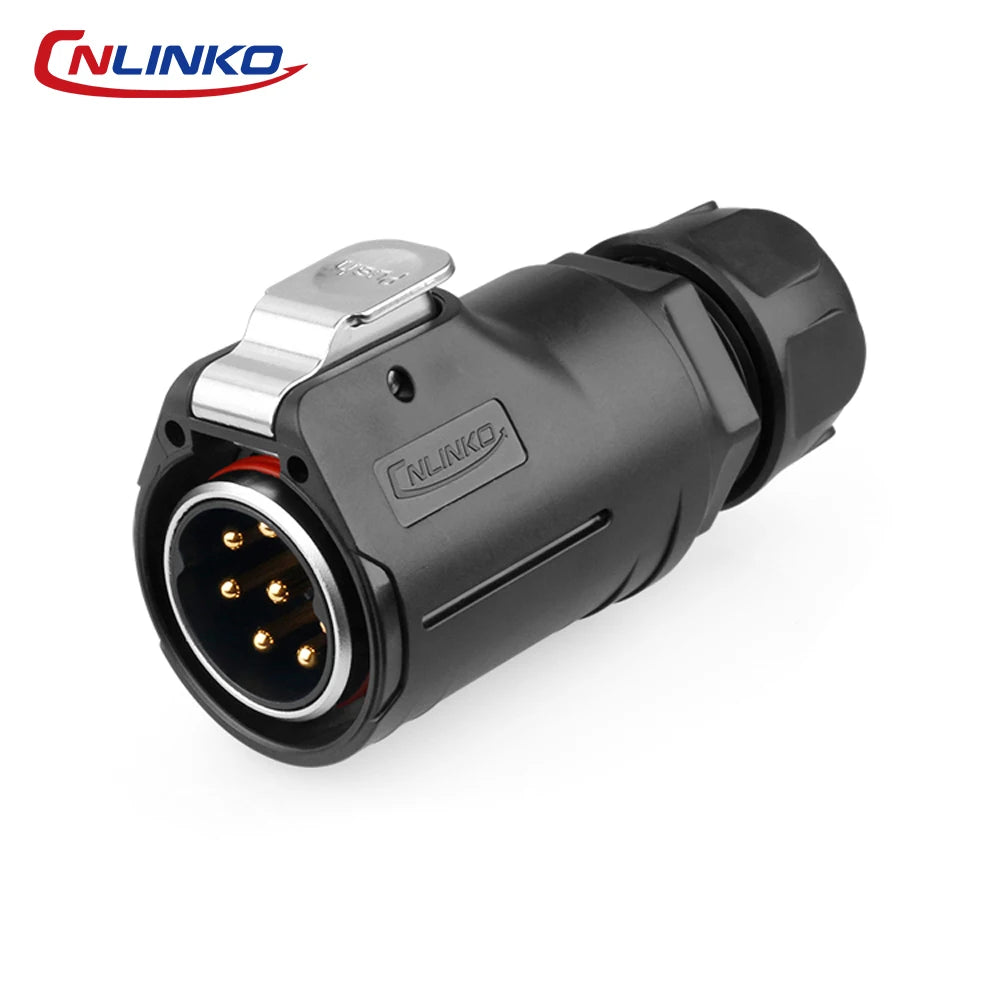 CNLINKO M28 8Pin Circular Aviation Connector Waterproof 15A 300V Solder Type Quick Snap Lock for Industrial Control Systems