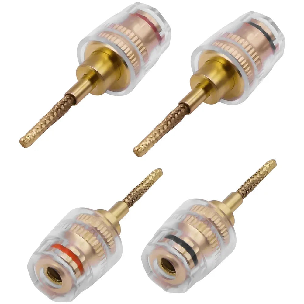 2/4Pcs Banana Plug Adapter 4mm Female to 2mm Pin Gold Plated Test Probe Connector for Multimeter HIFI Audio Speaker Amplifier