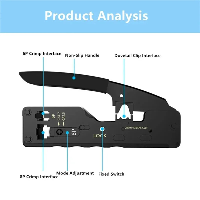 High Quality RJ45 Crimp Tool 6P 8P RJ 45 Connector Crimper Pliers for Cat5e Cat6 Cat7 Network Cable Muti-Function