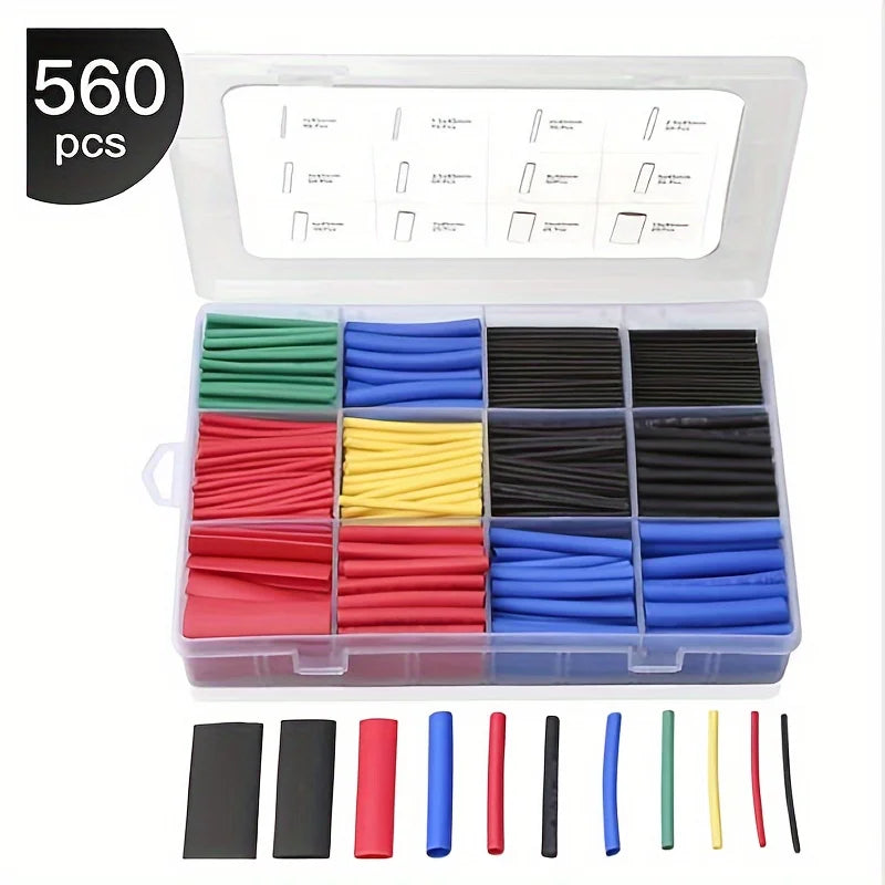 127-750pcs Multi size heat shrink tubing kit - universal, 2:1 shrink, high temperature resistant, insulated tubing with box