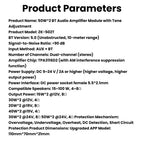 ZK-502T Dual Channel Stereo Power Amplifier Module TPA3116D2 Chip 50Wx2 Bluetooth 5.0 AUX Input DC9-24V High Low Bass Adjustment Audio AMP Board for Speaker DIY