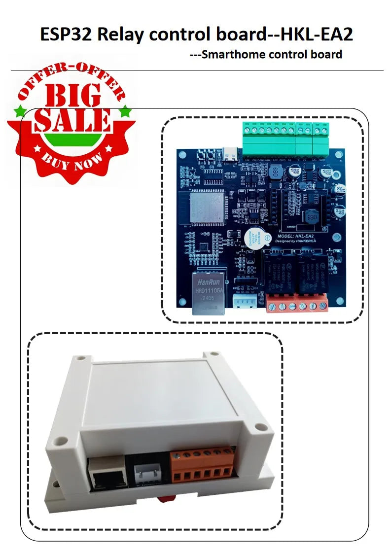 HKL-EA2 Bulk Wholesale Pricing SIM7600 4G Module RS485 DS18B20 Detection Beeping Alarm 2 NPN Input 2 Relay Output IIC Expansion