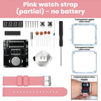DIY Electronic Watch Kit 0.28'' LED Digital Tube Creative Watch Soldering Kit Microcontroller Watch Kit with Silicone Strap&Case