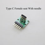 1PCS Data Charging Cable Jack Test Board with Pin Header 90 Degree Micro Mini USB Type C 2Pin USB 3.0 2.0 Female Male Connector